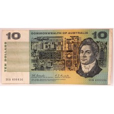 AUSTRALIA 1967 . TEN 10 DOLLAR BANKNOTE . COOMBS/RANDALL